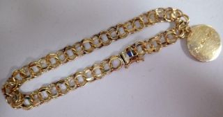 Vintage 1960s 14k Y Gold Charm Bracelet Hallmark 11.  347 Grams 6.  2mm (1) Charm