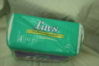 Vintage Luvs Diapers Ultra Leakguards Size 4 Boys Girls 21 - 37 lbs Opened Qty 20 6