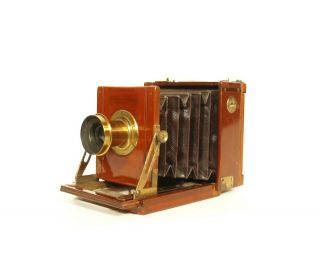 1879 Chapman Antique 1/4 Plate Tropical Wood Camera Dallmeyer Lens 2