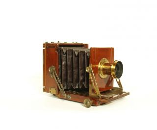 1879 Chapman Antique 1/4 Plate Tropical Wood Camera Dallmeyer Lens 3