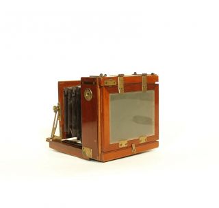 1879 Chapman Antique 1/4 Plate Tropical Wood Camera Dallmeyer Lens 4