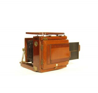 1879 Chapman Antique 1/4 Plate Tropical Wood Camera Dallmeyer Lens 6