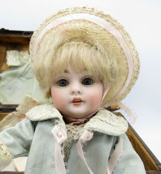 Antique Made In Germany 8” Kestner Sleepy Eyes Jointed Bisque Doll 143 NR 2