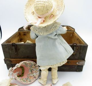 Antique Made In Germany 8” Kestner Sleepy Eyes Jointed Bisque Doll 143 NR 3