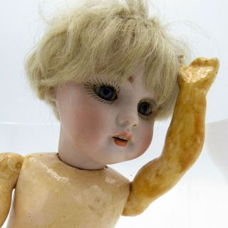 Antique Made In Germany 8” Kestner Sleepy Eyes Jointed Bisque Doll 143 NR 9