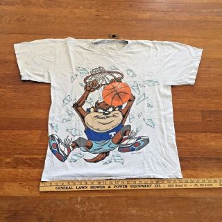 Vtg 1993 Taz T Shirt Tasmanian Devil Warner Bros Looney Tunes Basketball Xl
