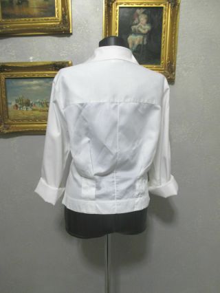 Vtg AUTHENTIC CHANEL white shirt blouse cotton authetic Perfect 36FR 7