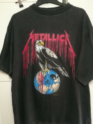 Vintage Metallica T - Shirt European Tour 1993 (black,  Size Xl)