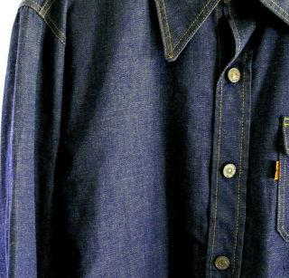 Levi ' s Vintage Western Denim Shirt Jacket Work Chore 3 pocket Shirt (orange tab) 3