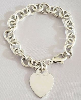 Vintage Tiffany & Co.  925 Sterling Silver Heart Bracelet