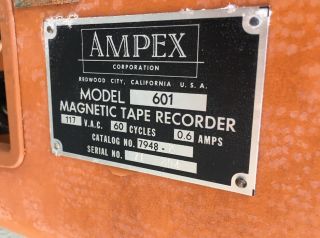 Vintage Ampex 601 Tube Reel - To - Reel Portable Tape Player / Recorder 71019d 10