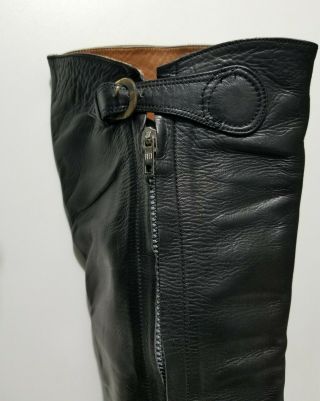Vintage San Remo Black Leather Riding Boots Men ' s Size 9 2