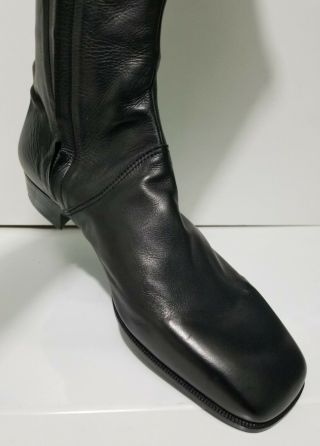 Vintage San Remo Black Leather Riding Boots Men ' s Size 9 3
