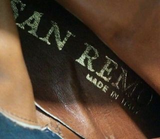 Vintage San Remo Black Leather Riding Boots Men ' s Size 9 5