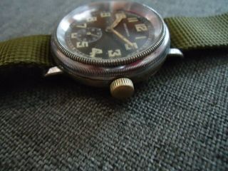 Rare Vintage WW2 Helbros Bomber Pilot Watch with turning inner bezel 4