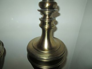 Vintage Pair STIFFEL Brass Trophy Urn Lamps Hollywood Regency Traditional 5