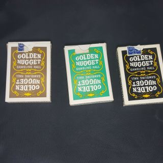 Vintage Golden Nugget Black Green Brown Gambling Hall Cards Las Vegas Casino