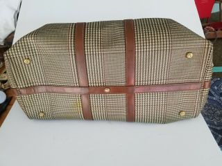 Vintage Polo Ralph Lauren Large 24” Duffle Bag Brown Houndstooth Luggage Travel 4
