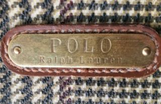 Vintage Polo Ralph Lauren Large 24” Duffle Bag Brown Houndstooth Luggage Travel 5