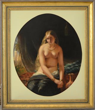 Fine Antique 19th Century Portrait Oil On Canvas Painting ETTY 2