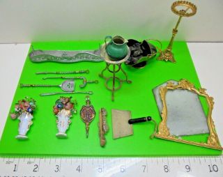Antique Victorian Old Vintage Childs Toy Dolls House Room Furnishings Mirror