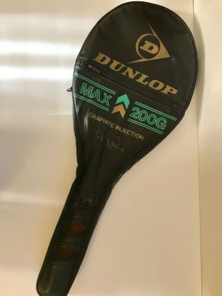 Vintage Dunlop Max 200g Tennis Racquet With Cover John Mcenroe Graphite England