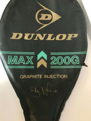 Vintage Dunlop Max 200G Tennis Racquet With Cover John McEnroe Graphite England 2