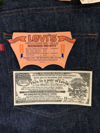 Vintage 1982 Levis 501 Jeans Button Fly Usa Shrink To Fit 36 X 36 Rigid Nwt Rare