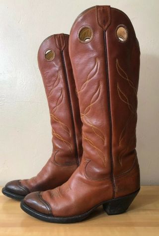 Vintage Mens Size 9 1/2 D Tony Lama 6421 Cowboy Western Buckaroo Tall Boots Usa