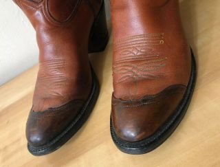 Vintage Mens size 9 1/2 D TONY LAMA 6421 Cowboy Western Buckaroo Tall Boots USA 3