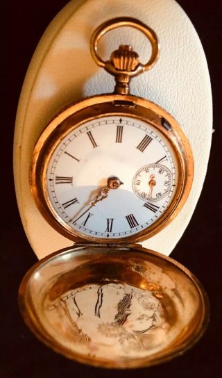 Antique 14k Gold Remontoir Cylindre 10 Rubis French Pocket Watch Repair Or Parts