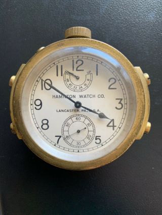 Wwii Hamilton Model 22 Us Navy Deck Watch 21 Jewels Marine Chronometer