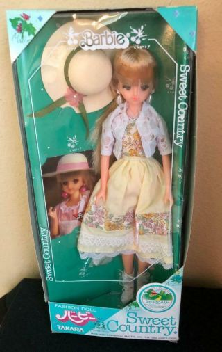 Vintage Takara Barbie Sweet Country Doll,  Yellow Floral Dress 1983,  Nib,  Rare