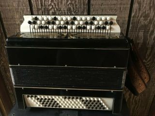 Vintage Russian Soviet 3 Row B System Chromatic Button Accordion Bayan Mm Tuning