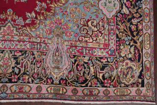 Vintage Floral Busy Pattern Long - Wearing Kirman Oriental Area Rug Wool 10x14 5