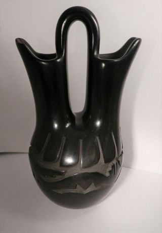 Vintage Barbara Martinez Santa Clara Pottery Avanyu Water Serpent Wedding Vase