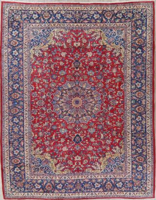 Persian Najafabad 10x13 Wool Hand - Knotted Floral Oriental Area Rug 12 