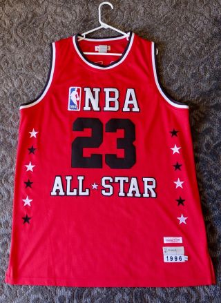 Vintage Mitchell & Ness 1996 Nba All Star Michael Jordan Jersey Red Size 54