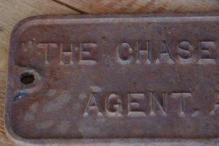 Vintage Cast Iron Plaque Sign The Chase Manhattan Bank Agent Assignee Owner 4