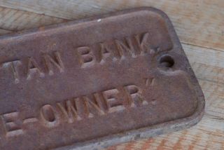 Vintage Cast Iron Plaque Sign The Chase Manhattan Bank Agent Assignee Owner 6