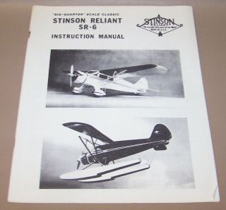 Vintage J Roberts “Stinson Reliant SR - 6” 62 Inch R/C Model Airplane Kit 4