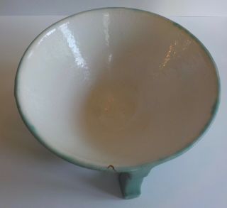Antique Gates Pottery TECO Matte Green Roman Salad Bowl Vase Buttress RARE as - is 6