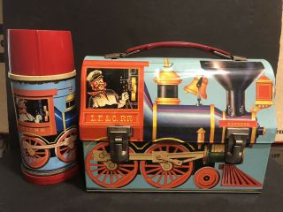 Vintage 1960 Casey Jones Metal Dome Lunchbox W/ Thermos