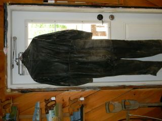 Vintage German Leather Coveralls WWII U - Boat / Luftwaffe Crew Uniform good zipps 5