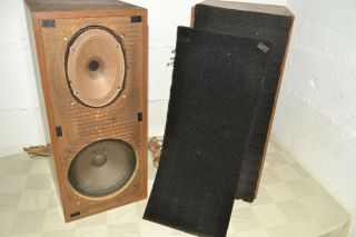 Vintage Telefunken Hi - Fi Klangbox Rb - 70 Two - Way German Made Speakers Woodgrain