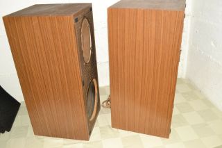 Vintage TELEFUNKEN Hi - Fi KLANGBOX RB - 70 Two - Way GERMAN Made SPEAKERS Woodgrain 6