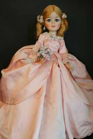 Vintage Madame Alexander " Jenny Lind " Portrait Doll,  21 In,  Tagged Pink Gown