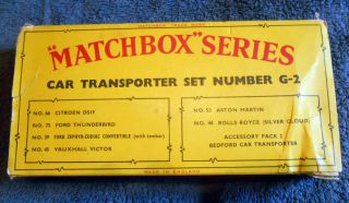 Vtg 1960 ' s Matchbox Gift Set G - 2 Car Transporter Set Type C Box Complete Set 7 9