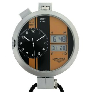 Rare Longines Digi - Ana Stopwatch Chronograph Pocket Watch,  Ref.  7005,  Box&papers