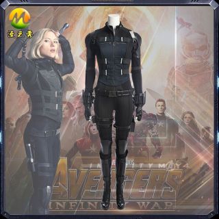 Avengers Infinity War Black Widow Cosplay Costume Superhero Black Widow Jumpsuit